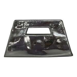 Nina Women's Cut Out Handle Trapezoid Clutch Bag Silver